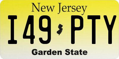NJ license plate I49PTY