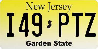 NJ license plate I49PTZ