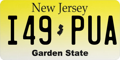 NJ license plate I49PUA