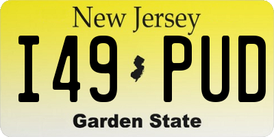 NJ license plate I49PUD