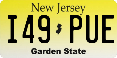 NJ license plate I49PUE