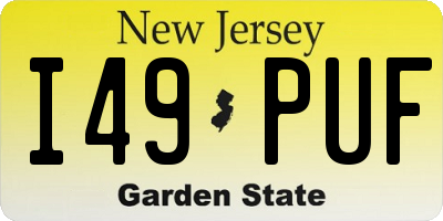 NJ license plate I49PUF