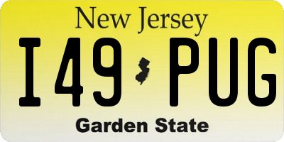 NJ license plate I49PUG