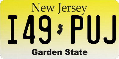 NJ license plate I49PUJ