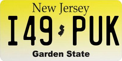 NJ license plate I49PUK