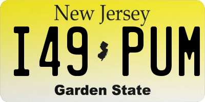 NJ license plate I49PUM