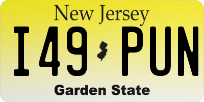 NJ license plate I49PUN