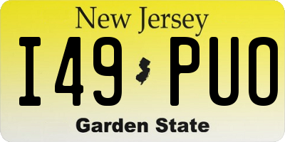 NJ license plate I49PUO