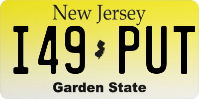 NJ license plate I49PUT