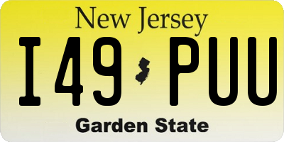 NJ license plate I49PUU