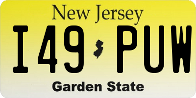 NJ license plate I49PUW