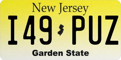 NJ license plate I49PUZ