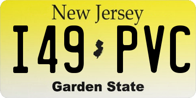 NJ license plate I49PVC
