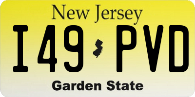 NJ license plate I49PVD
