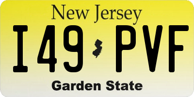 NJ license plate I49PVF