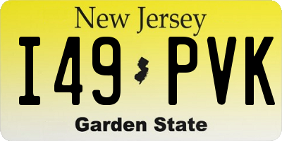 NJ license plate I49PVK