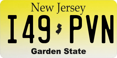 NJ license plate I49PVN