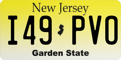 NJ license plate I49PVO
