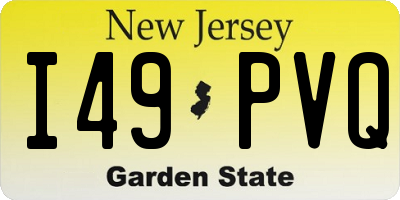 NJ license plate I49PVQ