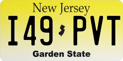 NJ license plate I49PVT