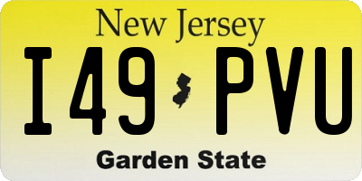 NJ license plate I49PVU