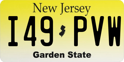 NJ license plate I49PVW
