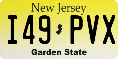 NJ license plate I49PVX