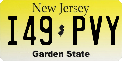 NJ license plate I49PVY