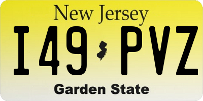 NJ license plate I49PVZ