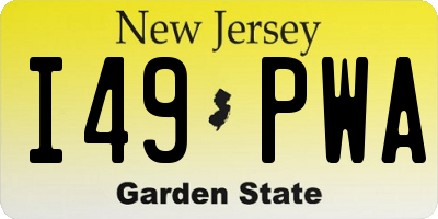 NJ license plate I49PWA