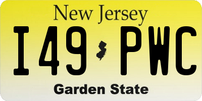 NJ license plate I49PWC