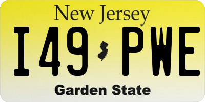 NJ license plate I49PWE