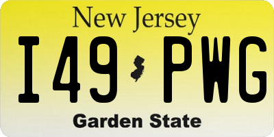 NJ license plate I49PWG