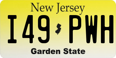 NJ license plate I49PWH