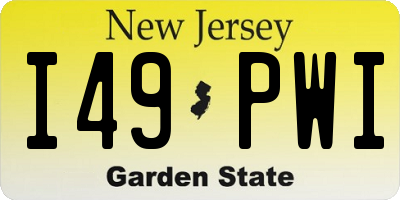 NJ license plate I49PWI