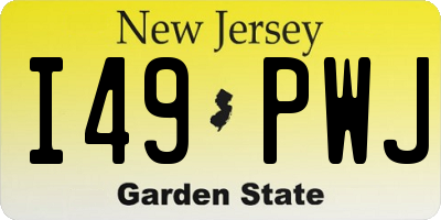 NJ license plate I49PWJ