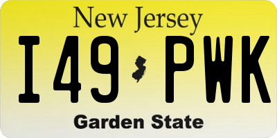 NJ license plate I49PWK