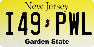 NJ license plate I49PWL