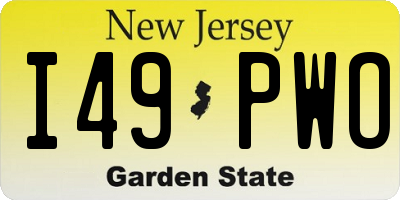 NJ license plate I49PWO
