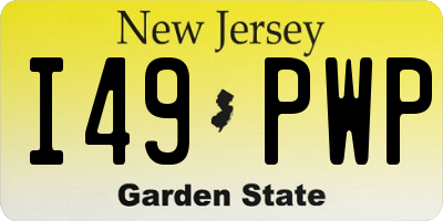 NJ license plate I49PWP