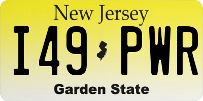 NJ license plate I49PWR