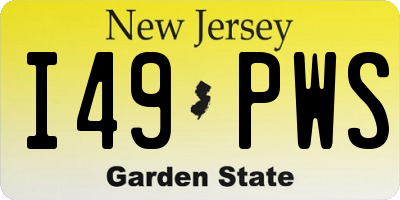 NJ license plate I49PWS