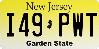 NJ license plate I49PWT