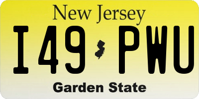 NJ license plate I49PWU