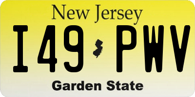 NJ license plate I49PWV
