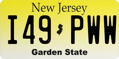 NJ license plate I49PWW