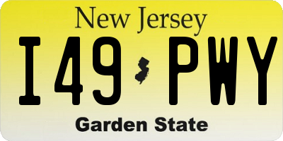 NJ license plate I49PWY