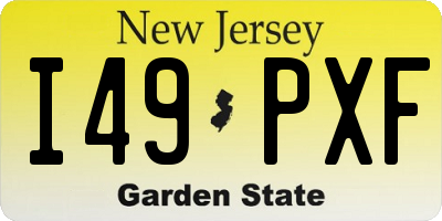 NJ license plate I49PXF