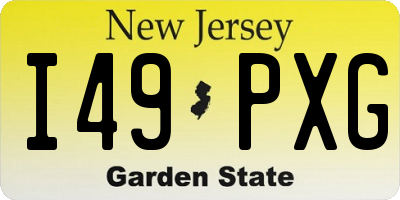 NJ license plate I49PXG