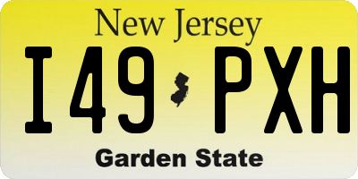 NJ license plate I49PXH